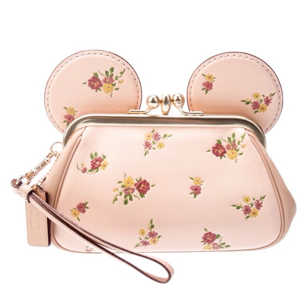 Disney COACH leather wristlet clutch